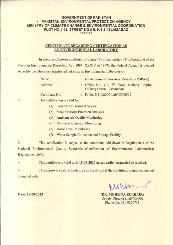 PAK EPA NOC
